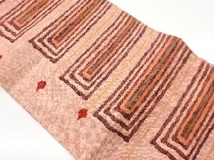 手織り紬変わり横段模様織出し名古屋帯